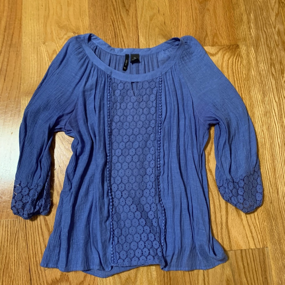 Cute blue gauze new directions blouse in XL
